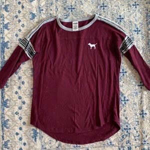 Victoria’s Secret PINK Drop Sleeve Speckled 3/4 Sleeve Top